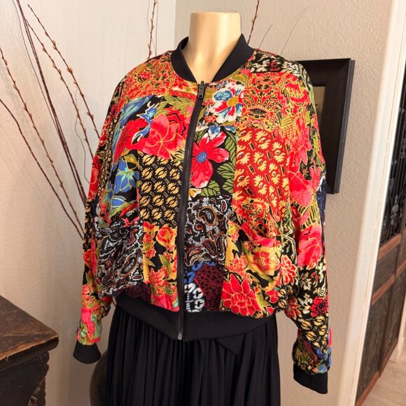 silence&noise COTTON Bomber Style w/ Deep Front Pockets Zip Front JACKET - Picture 7 of 8